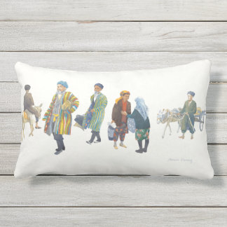 Going to Market - Central Asia Lumbar Pillow