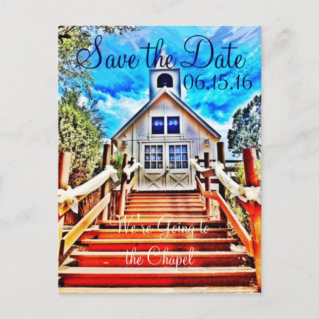Going to the Chapel Save the Date Wedding Postcard (Front)