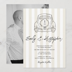 Going to the Chapel Stripe Wedding Photo Invitation