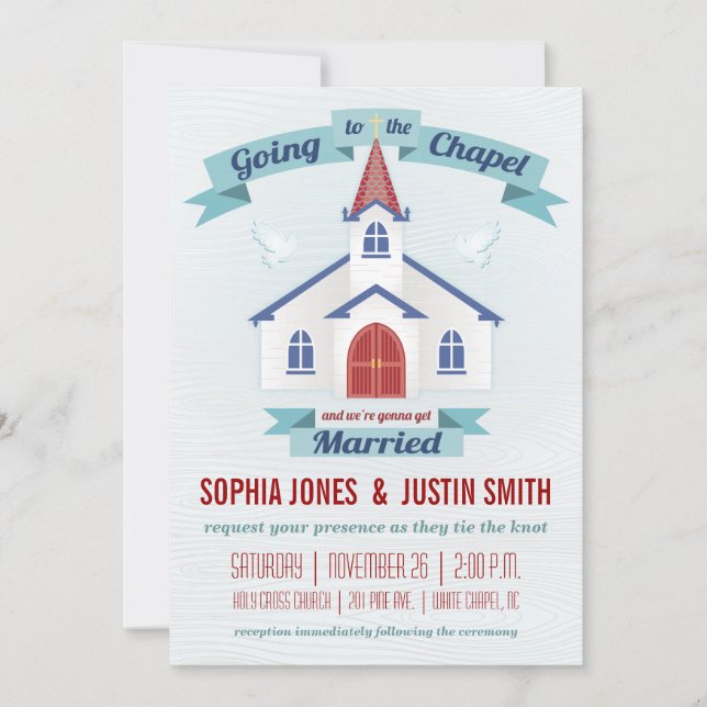 Going to the Chapel Wedding Invitation (Front)
