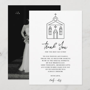 Going to the Chapel Wedding Photo Thank You Card