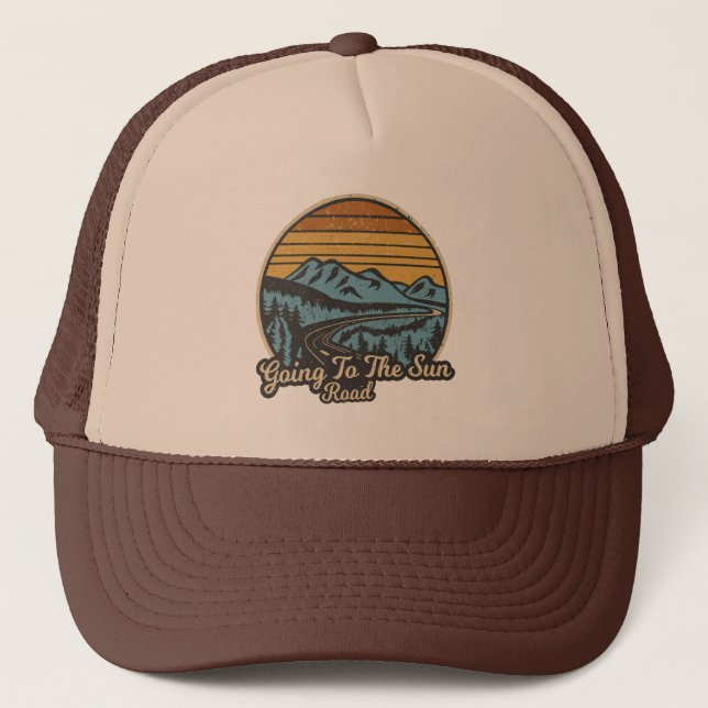 Going To The Sun Road Montana Retro Trucker Hat (Front)