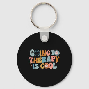 Going To The Therapy Is Cool Retro Feminist  Keychain
