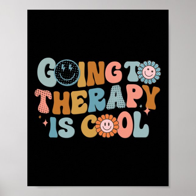 Going To The Therapy Is Cool Retro Feminist  Poster (Front)