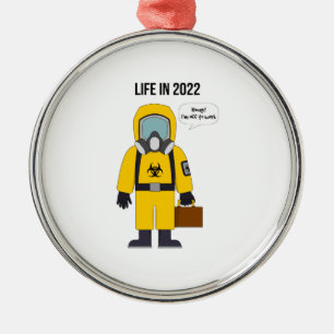 Going to work in 2022 metal ornament