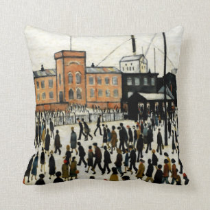 Going To Work L.S Lowry Throw Pillow