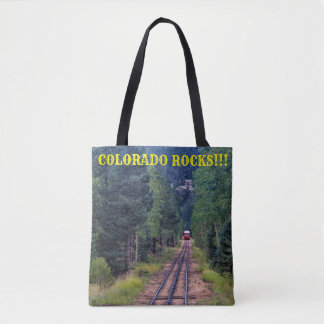Going up PIKES PEAK TOTE BAG