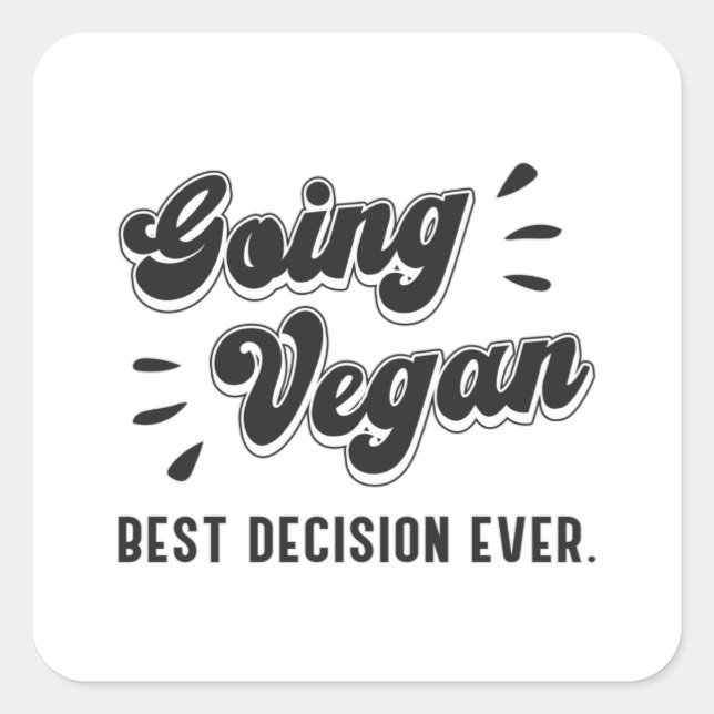 Going Vegan Veganism Vegetables Animals Funny Gift Square Sticker (Front)