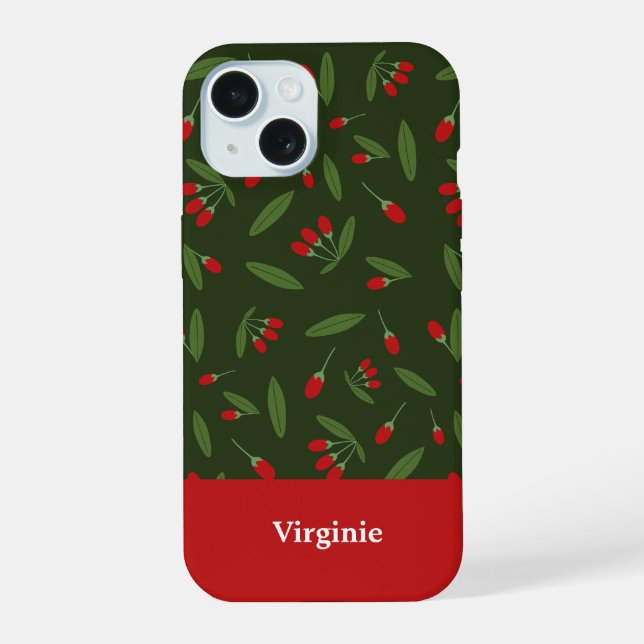 Goji Pattern iPhone 15 Case (Back)