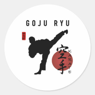 Goju Ryu Karate Uniform Goju Ryu Uniform Calligrap Classic Round Sticker