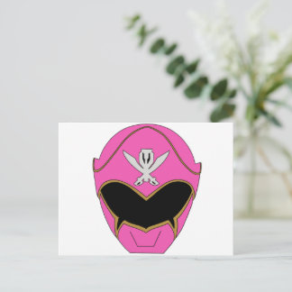 Gokai Super Mega Pink Helmet Postcard