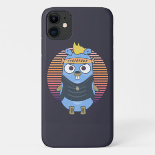 Golang gopher in cyberpunk style iPhone 11 case