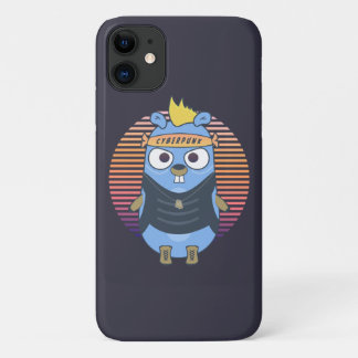 Golang gopher in cyberpunk style iPhone 11 case