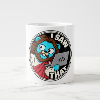 Golang Gopher Jesus meme Large Coffee Mug