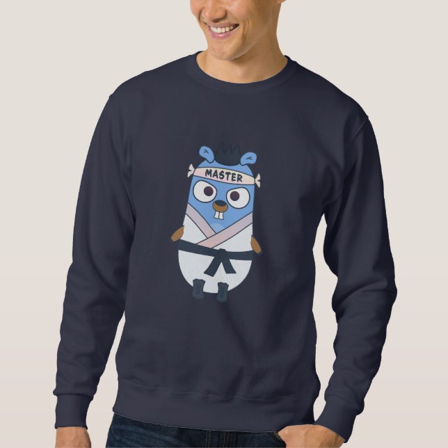 Golang gopher master karate - ninja sweatshirt (Front)