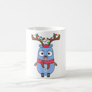 Golang gopher reindeer coffee mug