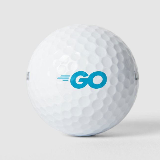 Golang Logo (Go Programming Language) Golf Balls (Front)