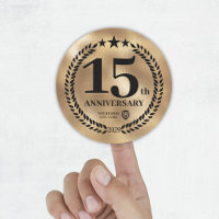 Gold 15th Anniversary Business Logo Commemorative