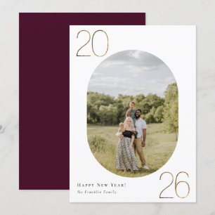 Gold 2025 New Year Photo Holiday Card