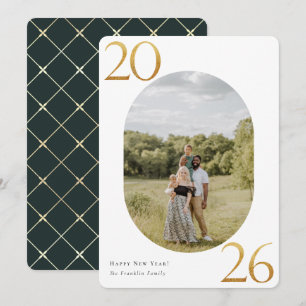 Gold 2026 New Year Photo Holiday Card