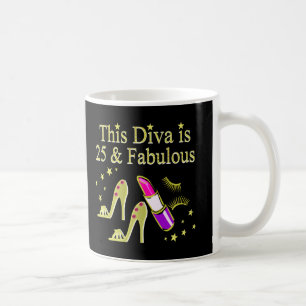 GOLD 25 AND FABULOUS DIVA DESIGN COFFEE MUG