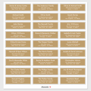 Gold 27 Custom Guest Names Address Wedding Labels