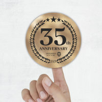 Gold 35th Anniversary Business Logo Commemorative