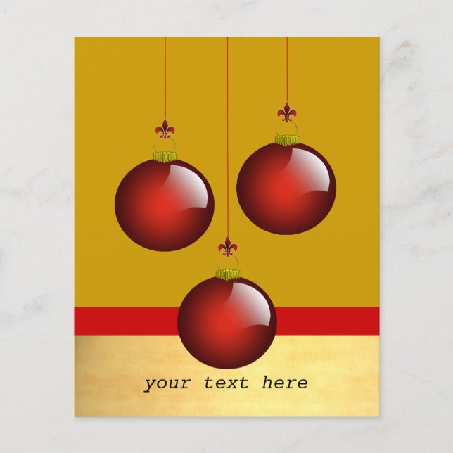 Gold 3 Red Ornaments (Front)