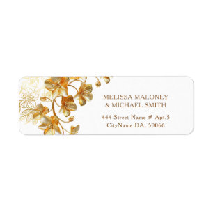 Gold 3D Flowers    Wedding