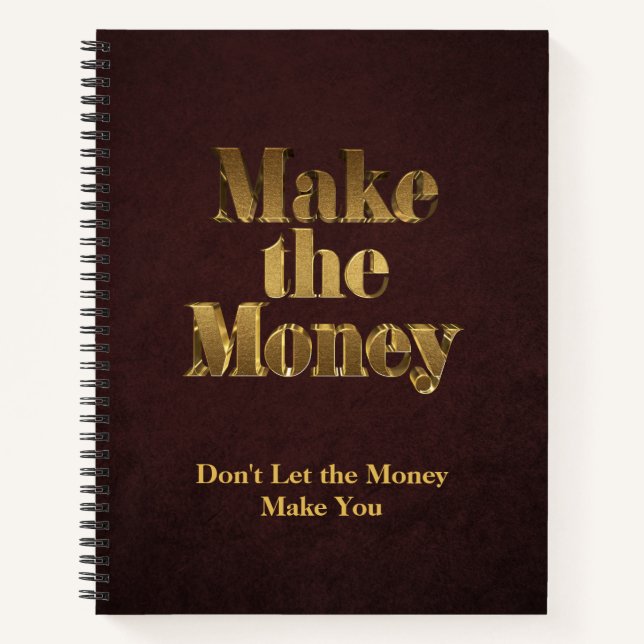 Gold 3D Make the Money Notebook (Front)