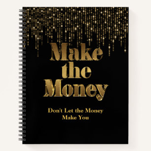 Gold 3D Make the Money Notebook
