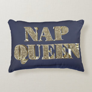 Gold 3D NAP QUEEN Accent Pillow