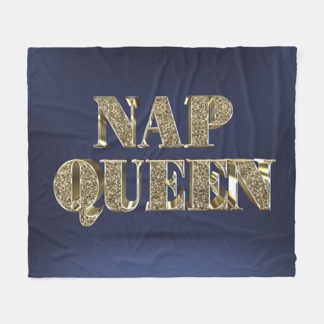 Gold 3D NAP QUEEN Fleece Blanket (Front (Horizontal))