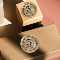 Gold 3rd Anniversary Business Logo Commemorative