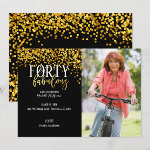 Gold 40 et fabuleux 40e anniversaire Invitations d