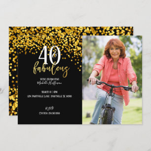 Gold 40 et fabuleux 40e anniversaire Invitations d
