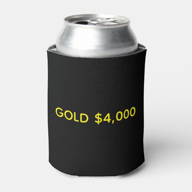 Gold $4,000 Market Celebration Can Cooler (Can Front)