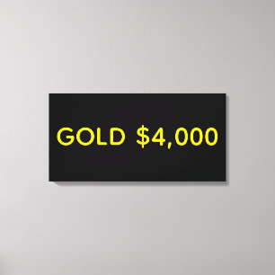 Gold $4,000 Market Celebration Canvas Print
