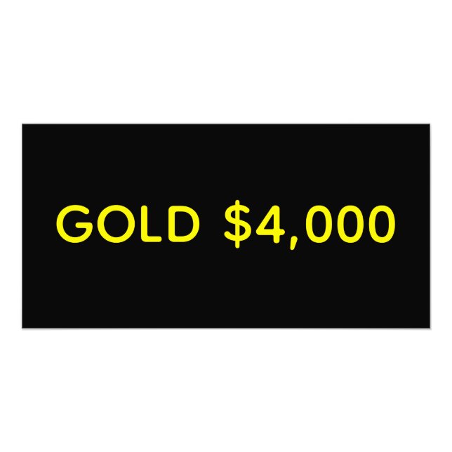 Gold $4,000 Market Celebration Photo Print (Front)
