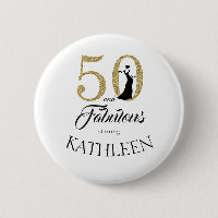 Gold 50 and Fabulous Birthday Party Custom Name