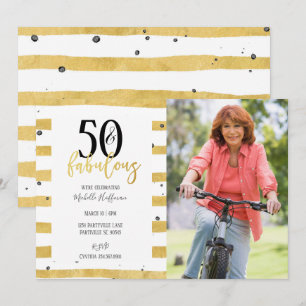 Gold 50 et fabuleux 50e anniversaire Invitations d