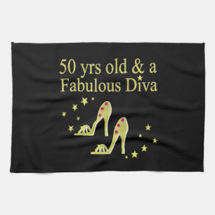 GOLD 50 & FABULOUS DIVA DESIGN KITCHEN TOWEL