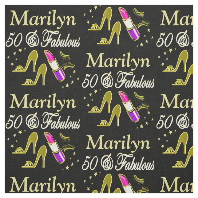 GOLD 50 & FABULOUS PERSONALIZED FABRIC (Swatch)