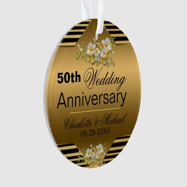 Gold 50e anniversaire Mariage acrylique (devant)