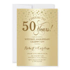 Gold 50th Anniversary Celebration Invitation