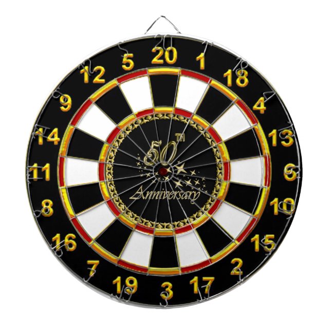 Gold 50th Anniversary gold plated foil Dartboard (Front)