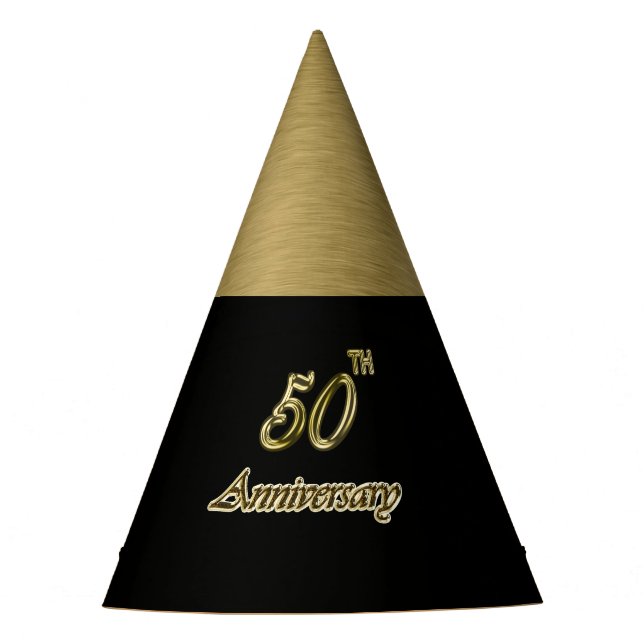 Gold 50th Anniversary Party Hat (Front)