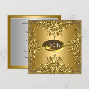 Gold 50th Anniversary Party Invitation