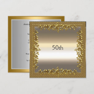 Gold 50th Anniversary Party Invitation