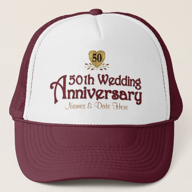 Gold 50th Anniversary Trucker Hat (Front)